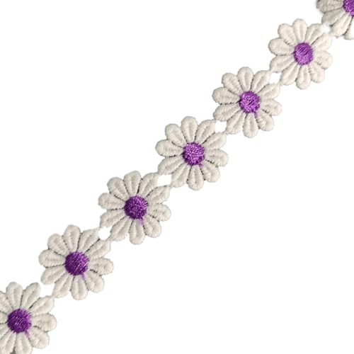 Spitzenband mit Blumenverzierung, 25 mm, bestickt, 91 cm von Kalttoy