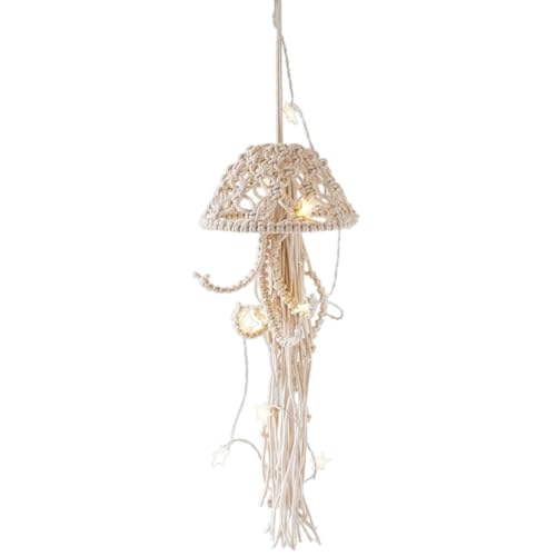 Wandbehang in Quallenform, handgewebt, Boho-Stil, lange Quasten, Basteln von Kalttoy