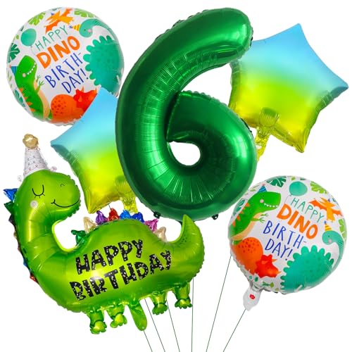 Dino Geburtstag Deko,Kaluofan Dino Luftballon 6 Jahre Jungen,Kindergeburtstag Deko,Dino Deko Folienballon 6 Geburtstagsdeko,Luftballons Grün Dino Geburtstag für Dinosaurier Jurassic Dschungel Party Dino Geburtstag Deko,Kaluofan Dino Luftballon 6 Jahre Jungen,Kindergeburtstag Deko,Dino Deko Folienballon 6 Geburtstagsdeko,Luftballons Grün Dino Geburtstag für Dinosaurier Jurassic Dschungel Party von Kaluofan