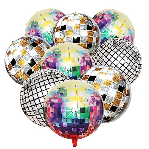 Party Deko,Helium Ballons,9 Stück Discokugel Luftballon,22 Zoll 4D Discokugel Deko,Ballons Geburtstag,Bunte Disco-Folienballons,für Disco-Mottoparty Geburtstag Party Mitzvah Abschlussfeier Dekoration von Kaluofan