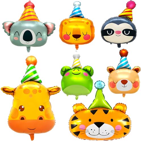 Folienballon Geburtstag Tierkopf, Kaluofan 7 Stk Folienballon Tiere,Tiger Giraffe Luftballon,Tierkopf Riesenballon Waldtiere Geburtstag Deko,Helium Ballons Party Animals für Kinder Geburtstage Deko Folienballon Geburtstag Tierkopf, Kaluofan 7 Stk Folienballon Tiere,Tiger Giraffe Luftballon,Tierkopf Riesenballon Waldtiere Geburtstag Deko,Helium Ballons Party Animals für Kinder Geburtstage Deko von Kaluofan