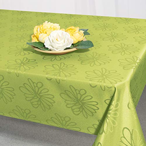 KAMACA Tischdecke Blüten Meer Fleckschutz wasserabweisend Lotus Effekt Tischwäsche Küche Esstisch Frühling Sommer abwaschbar Tisch Dekoration (Tischdecke 160x220 cm eckig, grün) von KAMACA