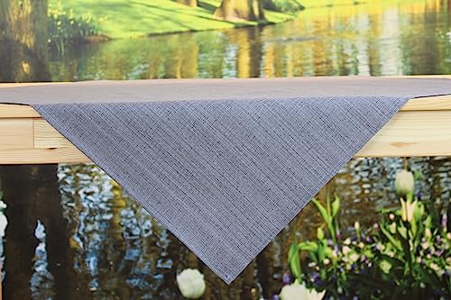 KAMACA Outdoor Tischdecke für innen und außen Gartentischdecke Moderne Textile Decke für das ganze Jahr fleckabweisend schmutzabweisend unifarben (anthrazit Leinenoptik, Tischdecke 85x85 cm) von KAMACA