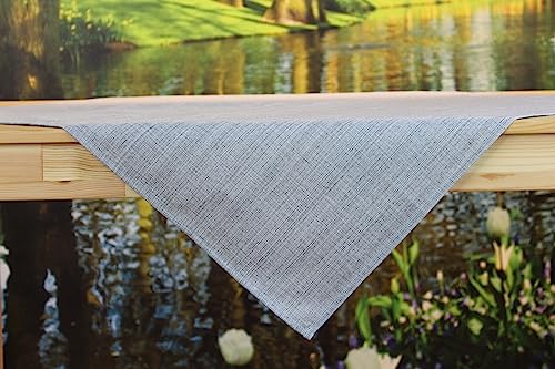 KAMACA Outdoor Tischdecke für innen und außen Gartentischdecke Moderne Textile Decke für das ganze Jahr fleckabweisend schmutzabweisend unifarben (grau Leinenoptik, Tischdecke 85x85 cm) von KAMACA