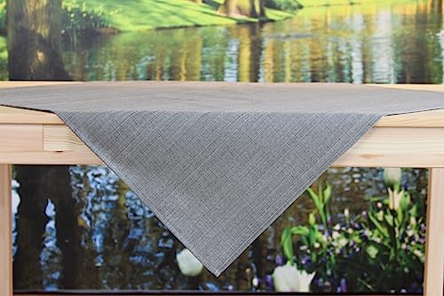 KAMACA Outdoor Tischdecke für innen und außen Gartentischdecke Moderne Textile Decke für das ganze Jahr fleckabweisend schmutzabweisend unifarben (grün Leinenoptik, Tischdecke 85x85 cm) von KAMACA