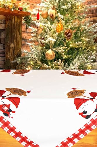 KAMACA Tischdecke Mitteldecke 85x85 cm mit hochwertigem Druck-Motiv Küche Esstisch Eyecatcher Herbst Winter Weihnachten (Winter Wichtel) von KAMACA