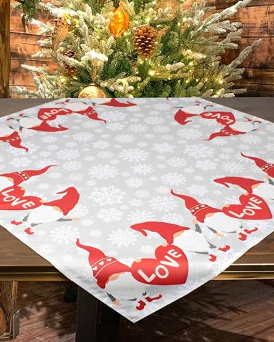 KAMACA Tischdecke Mitteldecke 85x85 cm mit hochwertigem Druck-Motiv Küche Esstisch Eyecatcher Herbst Winter Weihnachten (Love is All You Need) von KAMACA