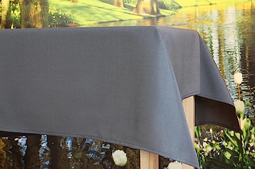 KAMACA Tischdecke für innen und außen Gartentischdecke Moderne Textile Decke für das ganze Jahr schmutzabweisend knitterfrei unifarben (anthrazit, Tischdecke 130x220 cm) von KAMACA