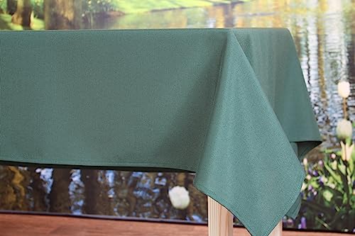 KAMACA Tischdecke für innen und außen Gartentischdecke Moderne Textile Decke für das ganze Jahr schmutzabweisend knitterfrei unifarben (dunkelgrün, Tischdecke 130x160 cm) von KAMACA