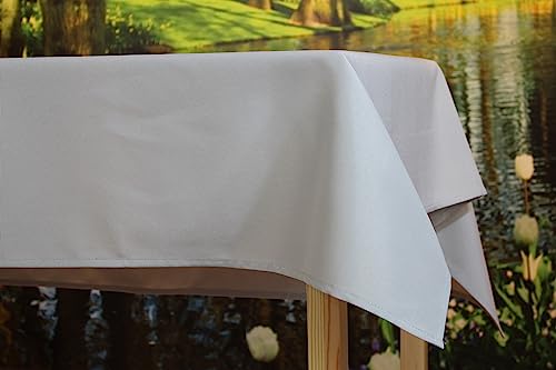 KAMACA Tischdecke für innen und außen Gartentischdecke Moderne Textile Decke für das ganze Jahr schmutzabweisend knitterfrei unifarben (hellgrau, Tischdecke 130x220 cm) von KAMACA