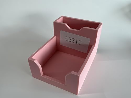 Kamehame Pinker Silikon-Notizblock-Halter, Haftnotizenhalter mit Stiftschlitzen, passend für 7,6 x 7,6 cm Haftnotizen von Kamehame