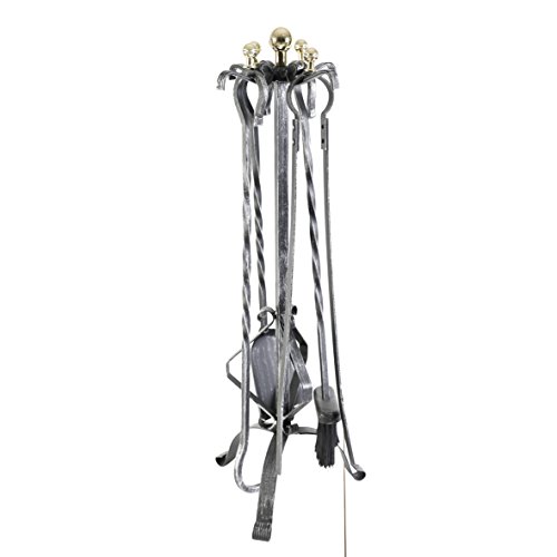 Kamino-Flam Kaminbesteck 4-teilig - Kamin-Zubehör mit Besen / Schaufel / Schürhaken / Zange / Ständer - Kamingarnitur mit Messinggriff - Kamin-Werkzeuge aus Stahl - Kaminzubehör für Holzofen Kamino-Flam Kaminbesteck 4-teilig - Kamin-Zubehör mit Besen / Schaufel / Schürhaken / Zange / Ständer - Kamingarnitur mit Messinggriff - Kamin-Werkzeuge aus Stahl - Kaminzubehör für Holzofen von Kamino-Flam