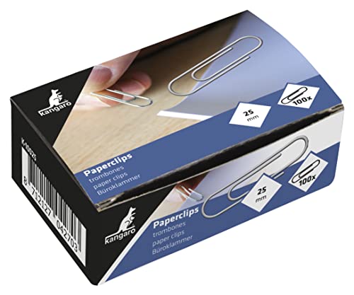Briefklammern K-10025 Kangaro 25 mm rund Box 100 Stück, verzinkt Briefklammern K-10025 Kangaro 25 mm rund Box 100 Stück, verzinkt von Kangaro