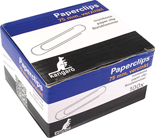 Briefklammern Kangaro 75 mm rund Box 100 Stück, verzinkt von Kangaro