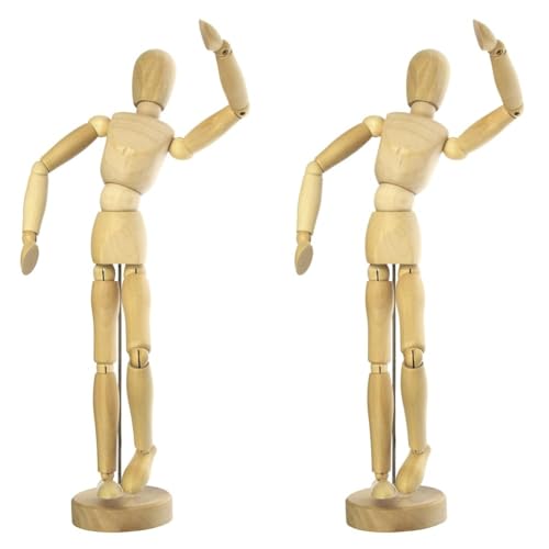 Kangaro Gliederpuppe - 20cm - Flexibler Mannequin, Holzpuppe aus Buxusholz (Packung mit 2) von Kangaro