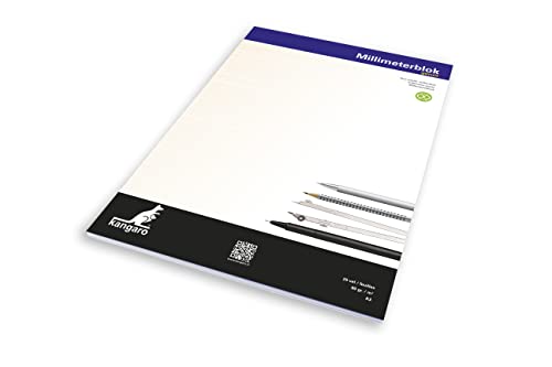 Kangaro Millimeterpapier A3 80 grams block 25 Blatt, K-5595, Weiß von Kangaro