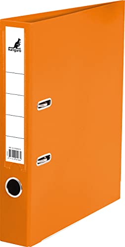 Kangaro PP Kunststoff Ordner 5 cm Rückenbreite DIN A4. Farbe Orange (Ringordner, Aktenordner, Briefordner) von Kangaro