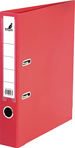 Kangaro PP Kunststoff Ordner 5 cm Rückenbreite DIN A4. Farbe Rot (Ringordner, Aktenordner, Briefordner) von Kangaro