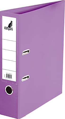 Kangaro PP Kunststoff Ordner 7,5 cm Rückenbreite DIN A4. Farbe Violett (Ringordner, Aktenordner, Briefordner) von Kangaro