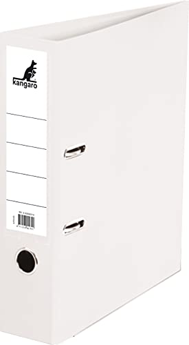 Kangaro PP Kunststoff Ordner 7,5 cm Rückenbreite DIN A4. Farbe Weiss (Ringordner, Aktenordner, Briefordner) von Kangaro