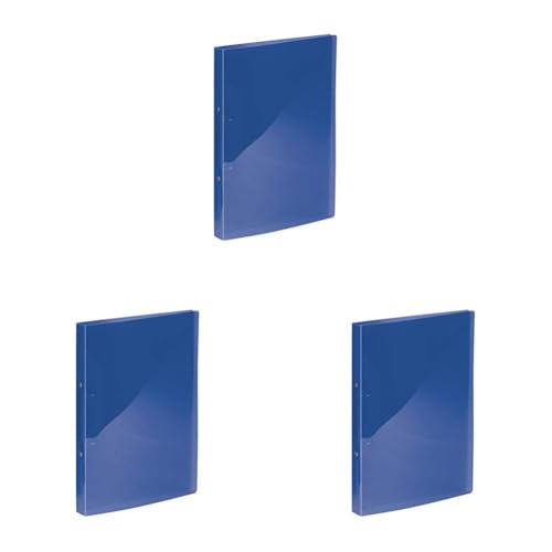 Kangaro Ringbuch, Format A4, 2 Ringe O-Mechanik, Kapazität 25mm, Material PP, Farbe blau transparent (Packung mit 3) von Kangaro