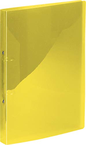 Kangaro Ringbuch, Format A4, 2 Ringe O-Mechanik, Kapazität 25mm, Material PP, Farbe gelb transparent von Kangaro