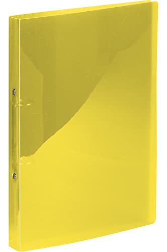 Kangaro Ringbuch Transparant Gelb (PP, DIN A4, 2-Ringe 16mm O-Mechanik, Rücken 20mm) von Kangaro