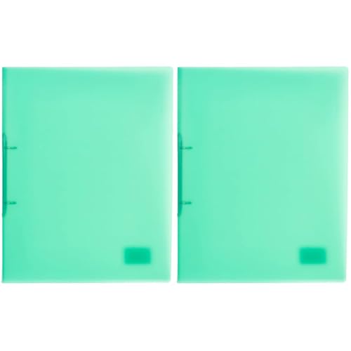 Kangaro Ringbuch Transparant Grün (PP, DIN A4, 2-Ringe 16mm O-Mechanik, Rücken 20mm) (Packung mit 2) von Kangaro
