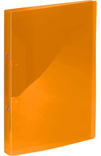 Kangaro Ringbuch Transparant Orange (PP, DIN A4, 2-Ringe 16mm O-Mechanik, Rücken 20mm) von Kangaro