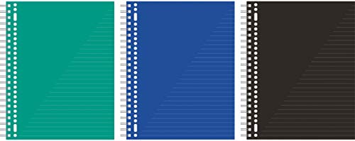 Kollegeblock A4 3-er Pack. 80 Blatt 60gr. Grün, Blau und Schwarz von Kangaro