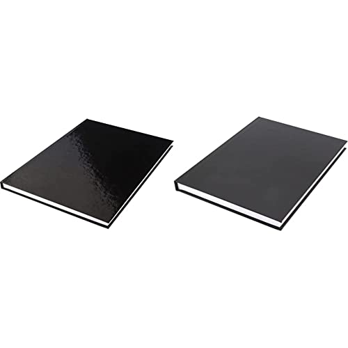 Kangaro Notizbuch A4 liniert hard cover 80 blatt 80g schwarz & Notizbuch A5 hard cover liniert cover schwarz, 80 grams, 80 Seiten liniert mit Seitenlinie K-5519 21.7x15.5x1 von Kangaro