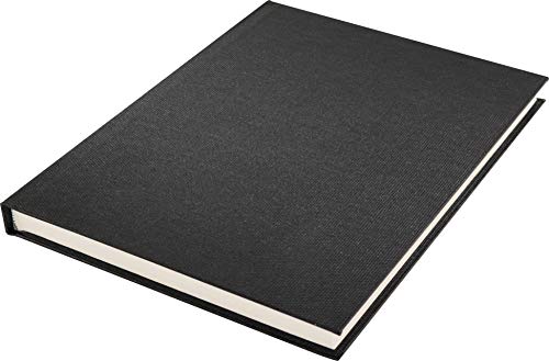 Notizbuch Kangaro A5 Blanko, Schwarz Leinen-Cover, 80 Blatt, 140 g cremeweiss Papier von Kangaro