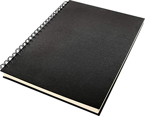 Skizzenbuch Kangaro A4 blanko Spiralbindung schwarz Leinen Unschlag 80 Blätter 140gr cremeweiss Papier Skizzenbuch Kangaro A4 blanko Spiralbindung schwarz Leinen Unschlag 80 Blätter 140gr cremeweiss Papier von Kangaro