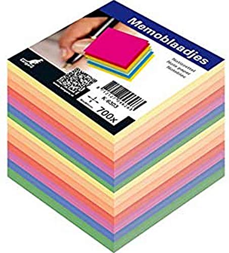 Kangaro Zettel für Notizzettelbox 9x9x9cm sortierte Farben Shrumpf 700 Blatt von Kangaro