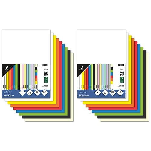 kangaro - Tonpapier Farbenmix DIN A4-160g/m² FSC mix – 50 pack - Briefpapier Bastelpapier DIY, K-0039-415, 29.7x21x1 (Packung mit 2) von Kangaro