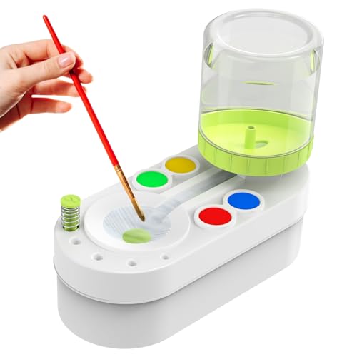 Pinselreiniger - Automatischer Pinselreiniger – Bürstenspüler mit Fließendem Wasserkreislauf, Paint Brush Rinser für Acryl, Aquarell & Wasserbasierte Farben, Perfektes Künstlerwerkzeug,Grün von Kangtaixin