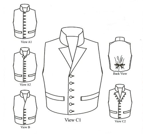 1790 - 1850 Single-breasted Man's Waistcoats (Vests) Pattern by Kannik's Korner Patterns von Kannik's Korner Patterns