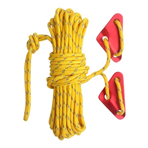 Kanoauo Zeltleine - 10 Meter Outdoor Spannleine Mit Aluminium-Spanner | Winddichtes Seil Strapazierfaehig Campingzubehoer Fuer Outdoor Garten Reisen Klettern Waeschetrocknen von Kanoauo