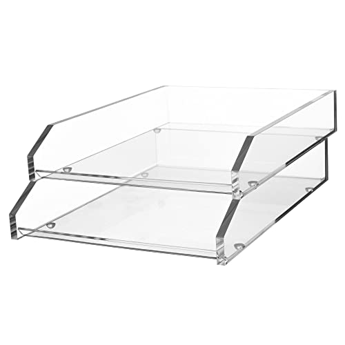 Kantek Große Briefablage aus Acryl, 26 cm breit x 34 cm tief x 12 cm hoch, transparent (AD15) von Kantek