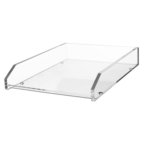 Kantek Große Briefablage aus Acryl, 26 cm breit x 34 cm tief x 6,3 cm hoch, transparent (AD10) von Kantek