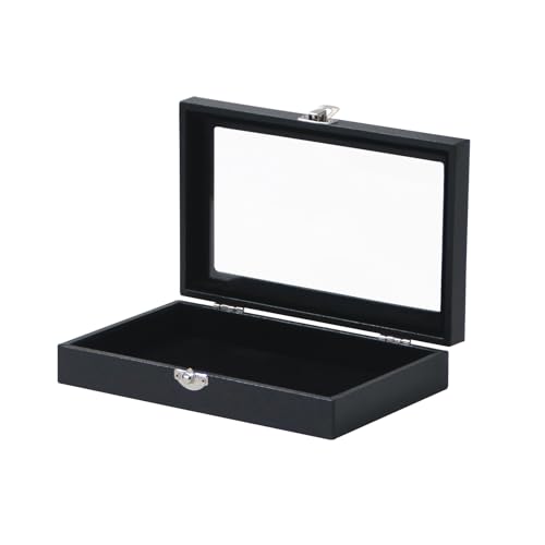 Kanwoder Ring-Organizer-Box für Schmuck, Ringe und Manschettenknöpfe, kleine Schmuckschatulle für Reisen, hübsche Geschenke für Mädchen, Schwarz (leere Box) von Kanwoder