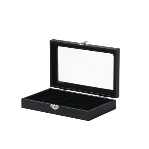 Kanwoder Ring-Organizer für Schmuck, Ringe und Manschettenknöpfe, kleine Schmuckschatulle für Reisen, hübsche Geschenke für Mädchen, Schwarz (15 Fächer) von Kanwoder