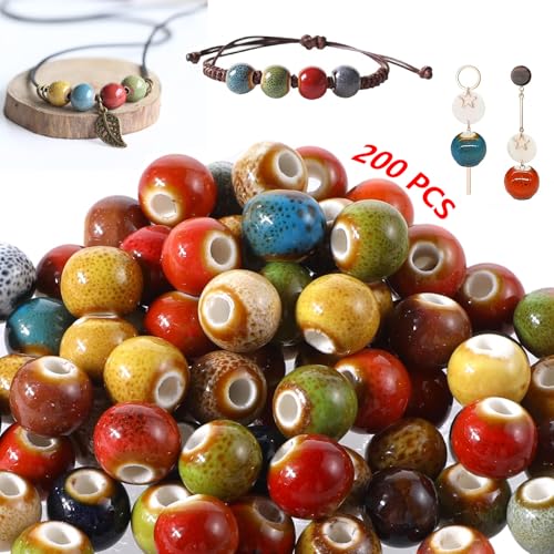 Guidre 200 Stück Keramikperlen 6 mm Perlen für Armbänder Kinder Bastelperlen Armband Perlen Perlenset Polymer Clay Beads für DIY Schmuck Halskette Ohrringe Kette für Kinder Erwachsene (Diymischfarbe) von Guidre