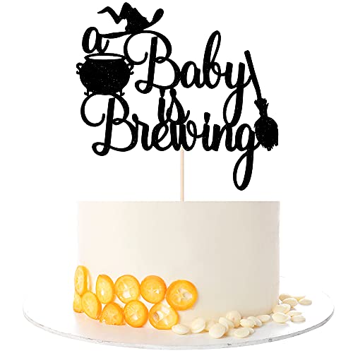 Kaoenla Kuchendekoration "A Baby is Brewing", schwarzer Glitzer, "A Baby is Brewing Dekorationen", Halloween-Babyparty, Geschlechtsoffenbarung, Halloween-Kuchendekoration Kaoenla Kuchendekoration "A Baby is Brewing", schwarzer Glitzer, "A Baby is Brewing Dekorationen", Halloween-Babyparty, Geschlechtsoffenbarung, Halloween-Kuchendekoration von Kaoenla