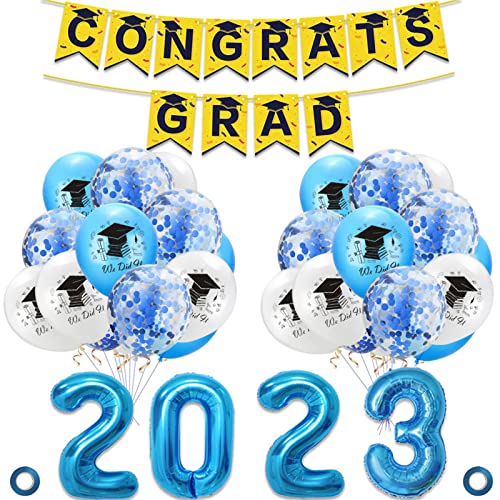 2023 Graduation Ballon Hängeset Kombination Zubehör für Universitätsstudent Junior School Student Graduation Ballon Set 2023 von Kaohxzklcn