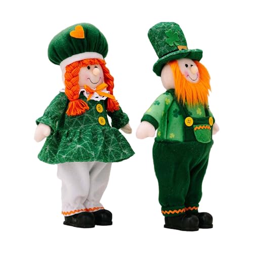Kaohxzklcn Ein Paar Zwerge für den irischen Tag, Festival-Zwerge, stehend, schöne irische Tagesdekoration, elegantes Ornament für Patrick Day, irische Dekorationen von Kaohxzklcn