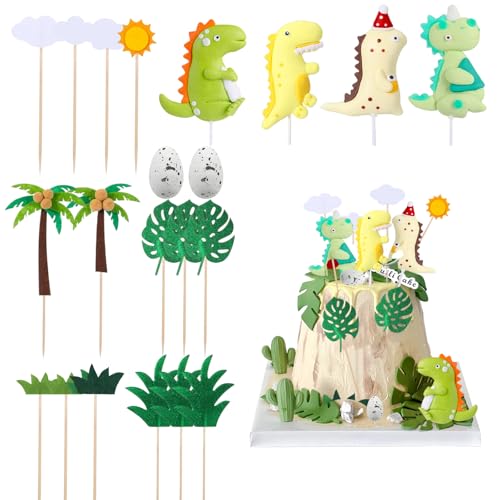 Kapokr 25 Stück Dino Geburtstag Deko - 3D Dinosaurier Kuchen Deko - Dschungel Tortendeko für Jungen Babyparty und Dinosaurier-Thema Party Kapokr 25 Stück Dino Geburtstag Deko - 3D Dinosaurier Kuchen Deko - Dschungel Tortendeko für Jungen Babyparty und Dinosaurier-Thema Party von Kapokr