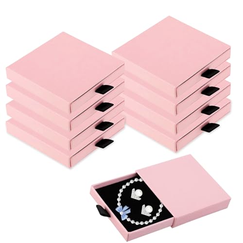 Kapokr 8 Stück Schmuckschatulle Geschenkbox für Schmuck Schmuckbox Klein Schmuck Verpackung Schmuckdose Klein für Armbänder Halsketten Ohrringe Ringe Hochzeit Valentin Geschenk (Rosa) von Kapokr
