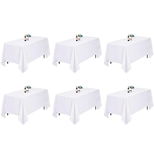 Kapwall 6 Pack Weiße Tischdecke, 152X260CM Polyester, rechteckig, waschbar, Flecken- und knitterfrei, ideal für Hochzeit, Restaurant, Party, Bankett, Dekoration. Kapwall 6 Pack Weiße Tischdecke, 152X260CM Polyester, rechteckig, waschbar, Flecken- und knitterfrei, ideal für Hochzeit, Restaurant, Party, Bankett, Dekoration. von Kapwall
