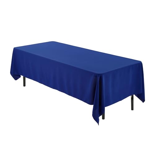 Kapwall Blaue Tischdecke, 152 x 260 cm, Polyester, rechteckig, waschbar, Flecken- und knitterfrei, Weihnachtstischdecke für Essen, Buffetpartys und Picknicks. von Kapwall